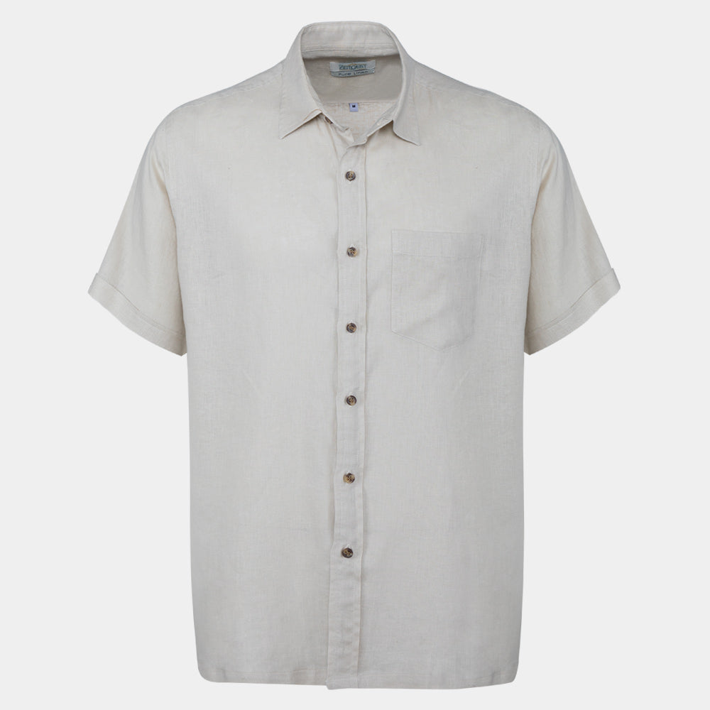 Men's Pure Linen Bushirt (LIN-1390|CLR/HSP)