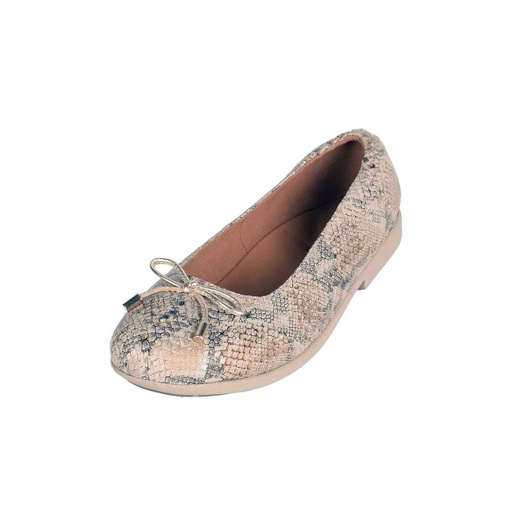 [UNI-2359] Brown Fancy Leather Ballet Flat (PAK-SER-19-09-13484|MIS/1)