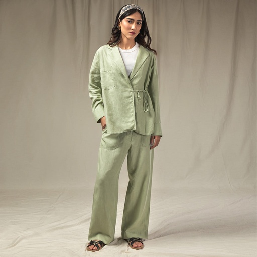 Women's Pure Linen Kimono Blouse Co-Ord set (LIN-1340|B1723/1728)     